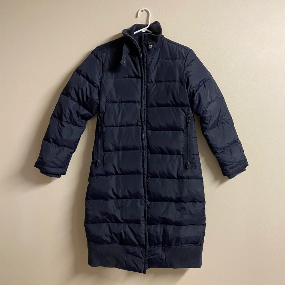 DKNY Jeans Long Navy Puffer Winter Jacket Coat